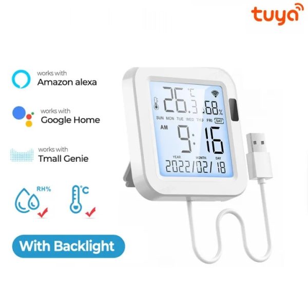 Tuya Wifi Temperature And Huminidity Sensor With LCD Display